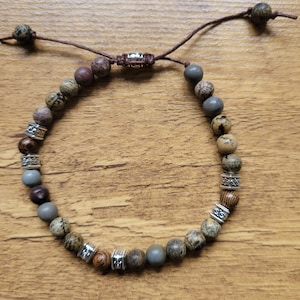 Stunning Men's Jasper beaded bracelet. Healing Bracelet. Meditation and Yoga Bracelet. Men's Chakra Bracelet.