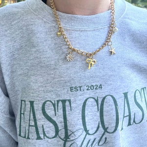 Gold Charm, Chunky Chain Necklace