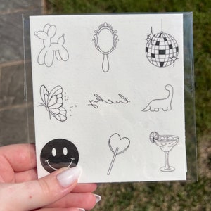 Girly Girl Themed Minimalist Temporary Tattoos