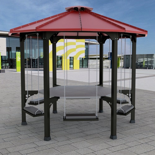 Octagonal Gazebo With Swing Seats Etsy