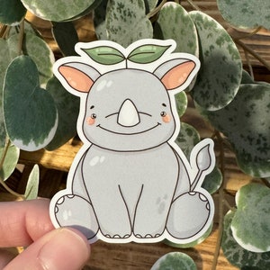 Autocolante para PC Adesivo kawaii rinoceronte fofo