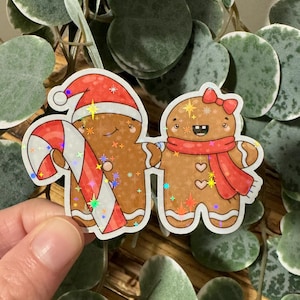 Weihnachten Kawaii Sticker Lebkuchen Paar cute Laptop Aufkleber