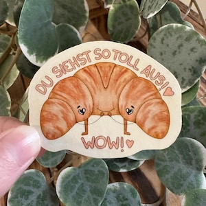 Kawaii Sticker Croissant Affirmation cute Laptop Aufkleber