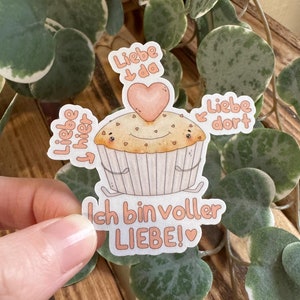 Kawaii Sticker Muffin Affirmation Liebe cute Laptop Aufkleber