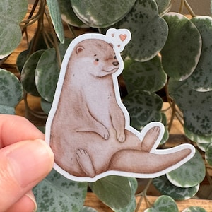 Aquarell Sticker Otter cute Laptop Aufkleber kawaii
