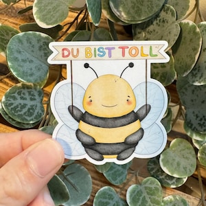 Kawaii Sticker Hummel Biene Affirmation cute Laptop Aufkleber