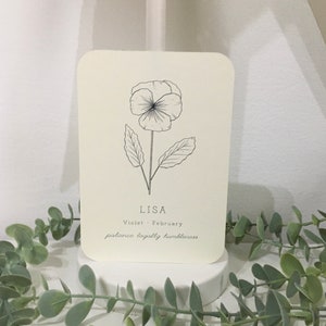 Tarjeta personalizable flor de nacimiento minimalista febrero tarjeta de amor cumpleaños para tu idea de regalo mejor amigo