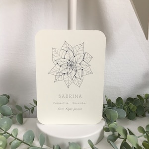 Personalisierbare Karte minimalistisch Geburtsblume Dezember Liebe Karte Geburtstag für dich Geschenkidee beste Freundin