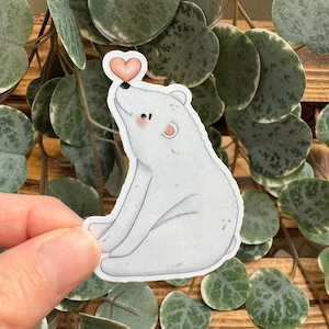 Aquarell Sticker Eisbär cute Laptop Aufkleber kawaii