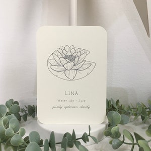 Tarjeta personalizable flor de nacimiento minimalista julio tarjeta de amor cumpleaños para tu idea de regalo mejor amigo