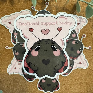 Emotional Support Sticker Kawaii Marienkäfer