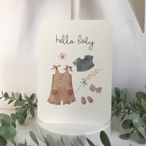 Tarjeta de nacimiento niña corazón minimalista tarjeta de amor regalo felicitaciones idea de regalo