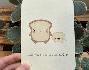 Card gift together we are strong minimalist thank you card gift best friend gift idea