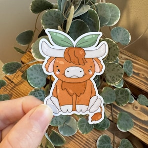 Kawaii Sticker Highlandkuh cute Laptop Aufkleber