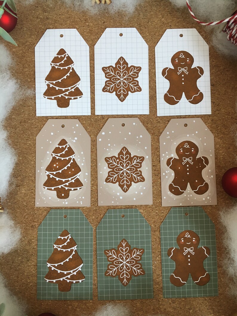 Geschenkanhänger Weihnachten Geschenk Anhänger Lebkuchen Set - Etsy.de