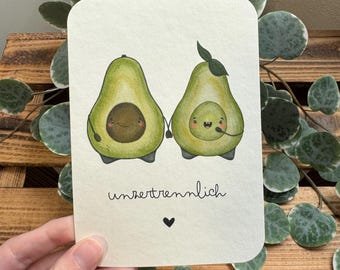 Card gift avocado inseparable minimalist thank you card gift best friend gift idea
