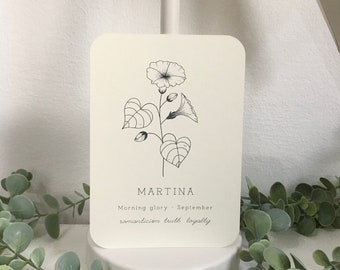 Carte personnalisable minimaliste naissance fleur septembre carte amour anniversaire pour vous idée cadeau meilleure amie