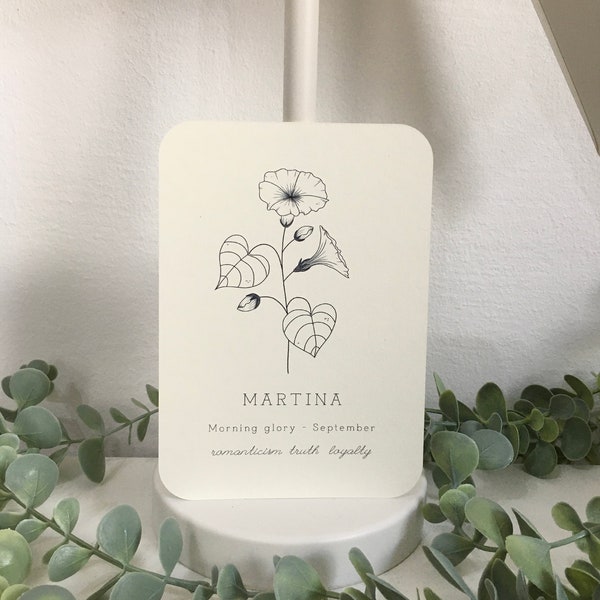 Personalisierbare Karte minimalistisch Geburtsblume September Liebe Karte Geburtstag für dich Geschenkidee beste Freundin