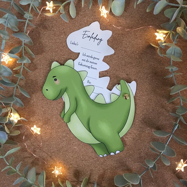 Einladungskarte Dino Kindergeburtstag Dinosaurier personalisierbar individuell Canva Einladung Familie Geburtstag