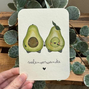 Carte cadeau avocat âme sœur minimaliste carte de remerciement cadeau meilleure amie idée cadeau