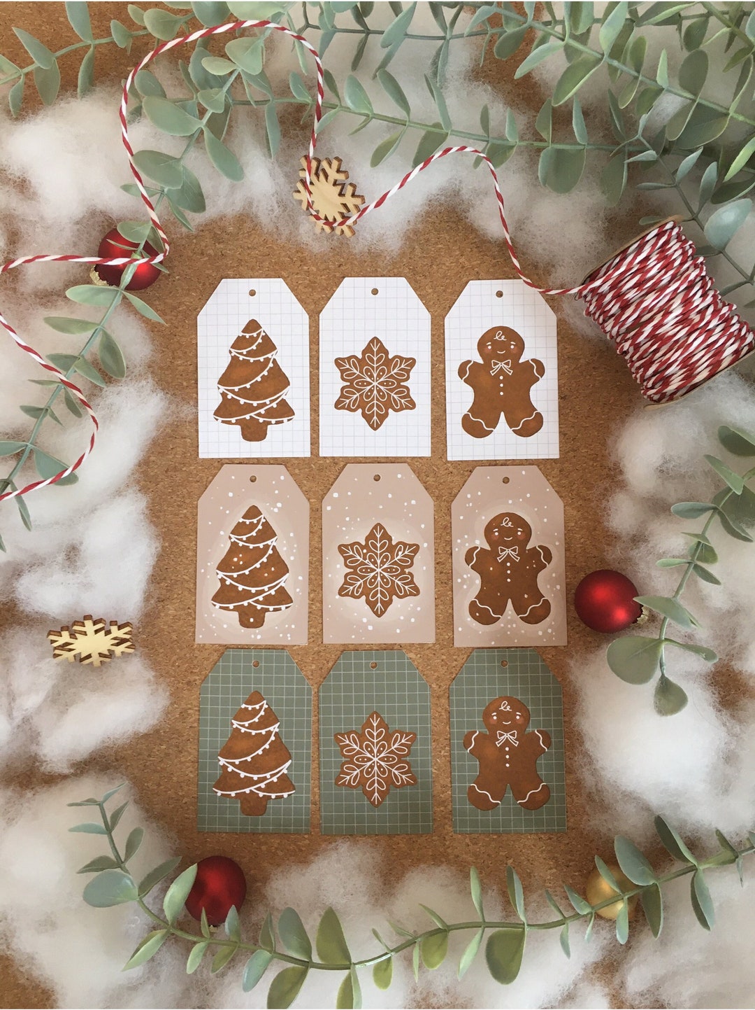 Geschenkanhänger Weihnachten Geschenk Anhänger Lebkuchen Set - Etsy.de
