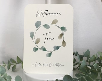 Minimalist birth announcement card, congratulations, baby shower, pregnancy postcard, birth announcement card