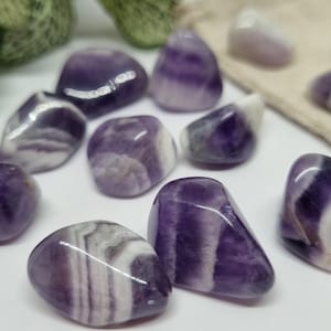 Amethyst Dog Tooth Crystal Tumblestone | Calm, Intuition & Spiritual Growth | Third Eye Chakra Gemstone | Calming Crystal | Healing Gemstone