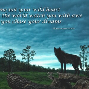 Born To Be Wild Haiku Limited Edition Wolf Print with Haiku Poetry