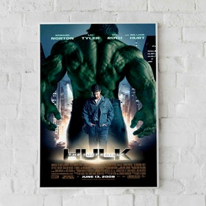 HULK THE INCREDIBLE Inspired Poster, Art Print - Mid-Century Modern, Black and White, Orange, Swiss, Poster, Office