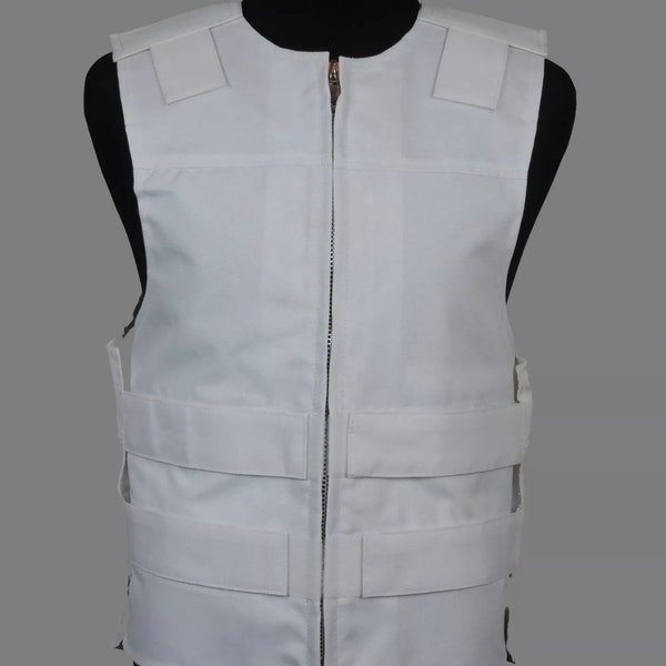 Unisex White CORDURA® Fabric - Bulletproof Style Motorcycle Vest