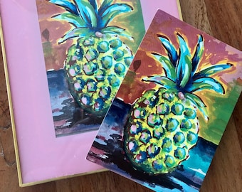 Postcard | Pineapple | Boho | Decoration | Mural | Lifestyle | Tropical | Pineapple | Paintings | painting | Picture wall