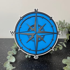 Compass 3D laser cut sign with