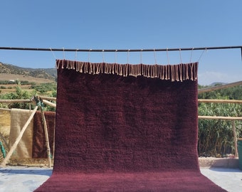 Moroccan rugsOxblood, Oxblood rug color, Moroccan rug, Beni Mrirt rug, Handmade wool rug, Beni ourain rug, Area rug,