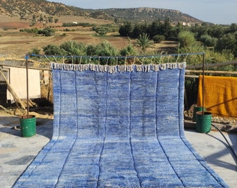 Moroccan rug sky blue, Moroccan Shag Rug, Moroccan Area Rug,Moroccan Berber Rug,Beniouarain Rug,Handmade Moroccan Rug, Authentic Beni Mrirt