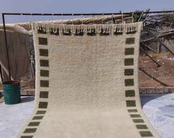 morroco rug, Premium quality rug, 100% natural fibers, Berber rug, Green moroccan rug 9x8, handmade moroccan rug, Hand Knotted Rug, tuft r