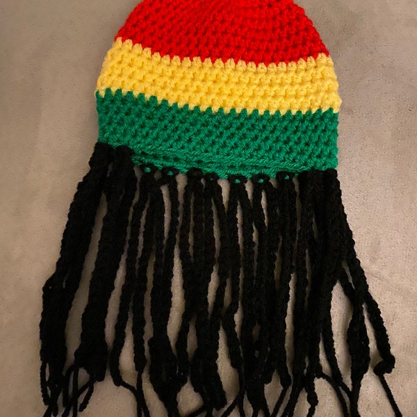 Bonnet bébé rasta avec dreads