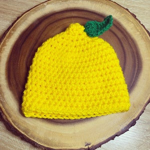 Crochet lemon beanie hat baby child or adult