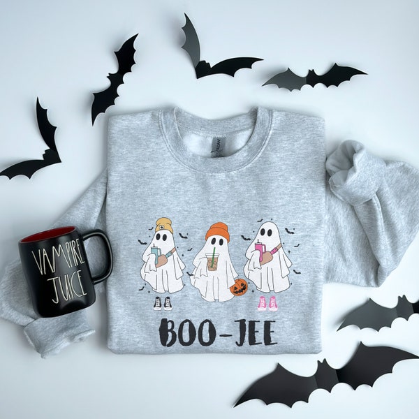 Trendy Ghosts Sweatshirt, Boo Jee Ghost Halloween Crewneck, Latte Chucks Fannies Ghost Shirt, Teenage Girl Halloween Ghosts, Boujee Fashion