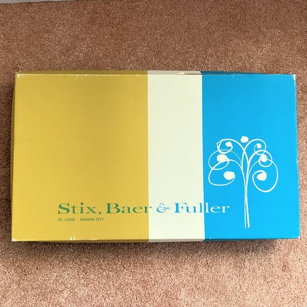 Vintage Stix Baer & Fuller Box St Louis Kansas City Blue White Gold Colors