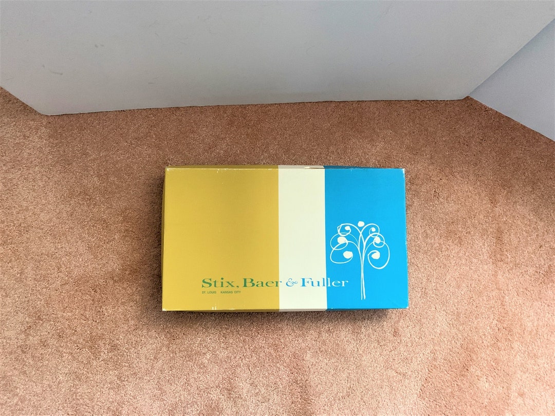Vintage Stix Baer & Fuller Box St Louis Kansas City Blue White Gold