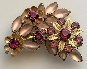 Vintage Judy Lee Flower Shaped Brooch Designer Signed