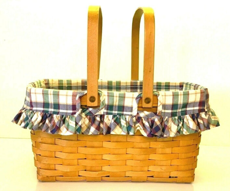 Longaberger 1999 Medium Market Basket w/ Liner Protector & Etsy