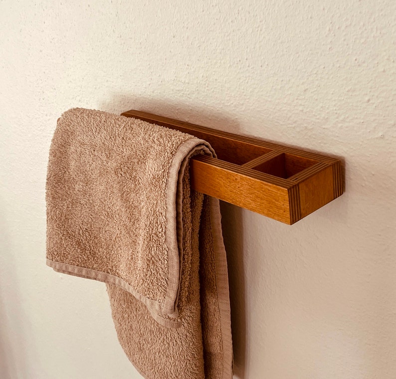 Modern Bathroom Kitchen Wood Towel Rack Minimalist Wooden - Etsy