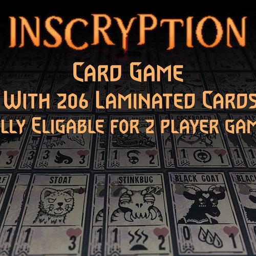 Inscryption Card Game: 206 Laminated Cards With Playmat and Wooden