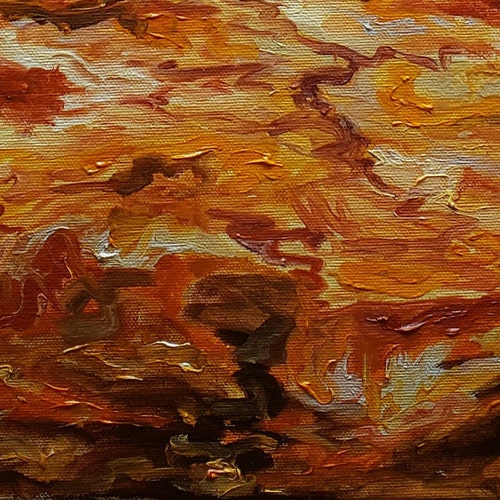 Abstract Original shops Oil Painting - Arizona stone red rock texture and geology