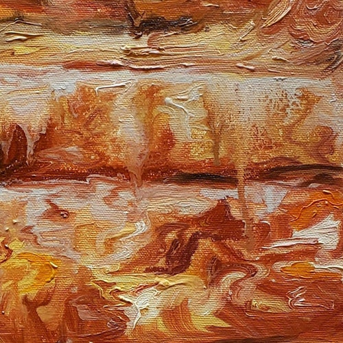 Abstract Original shops Oil Painting - Arizona stone red rock texture and geology