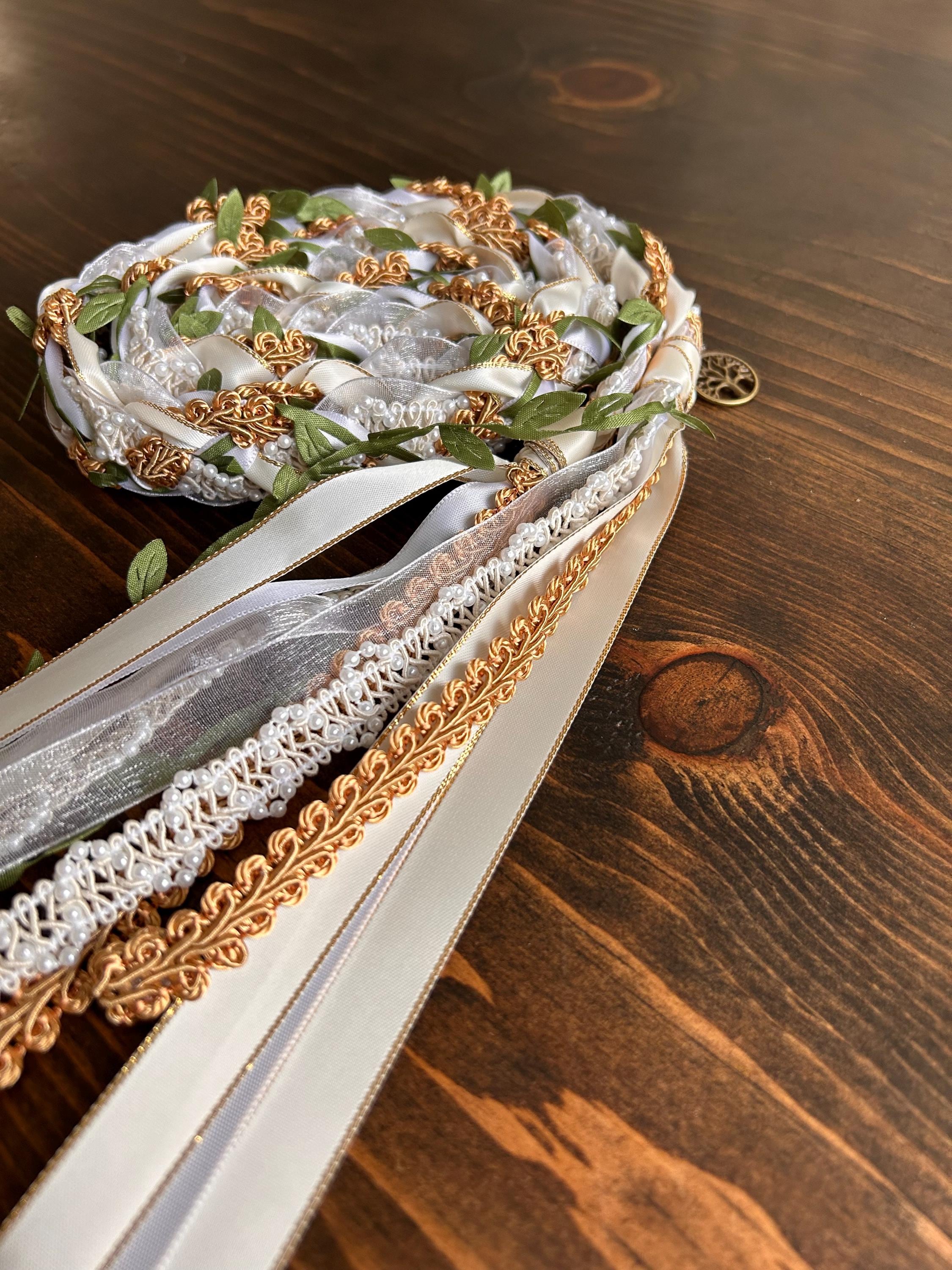 Handmade Handfasting Ribbons Handmade Handfasting Cord: Celtic Wedding Ribbon With Charms - Etsy
