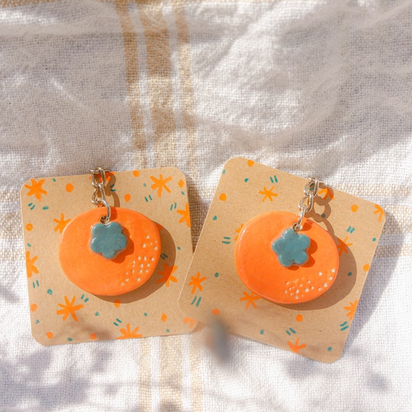 Tangerine Ceramic Keychains