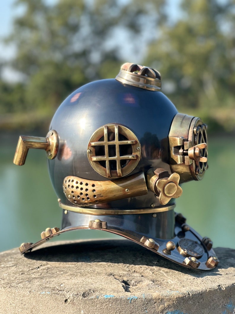 US Navy Mark V Divers Helmet Scuba Diving Helmet Deep Etsy