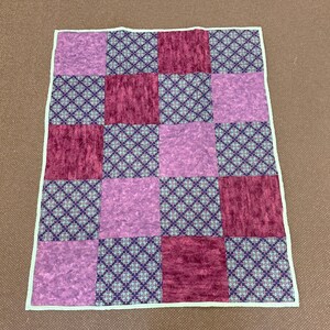 Boho Purple Baby Quilt: Handmade Cotton Play Mat, Crib Blanket